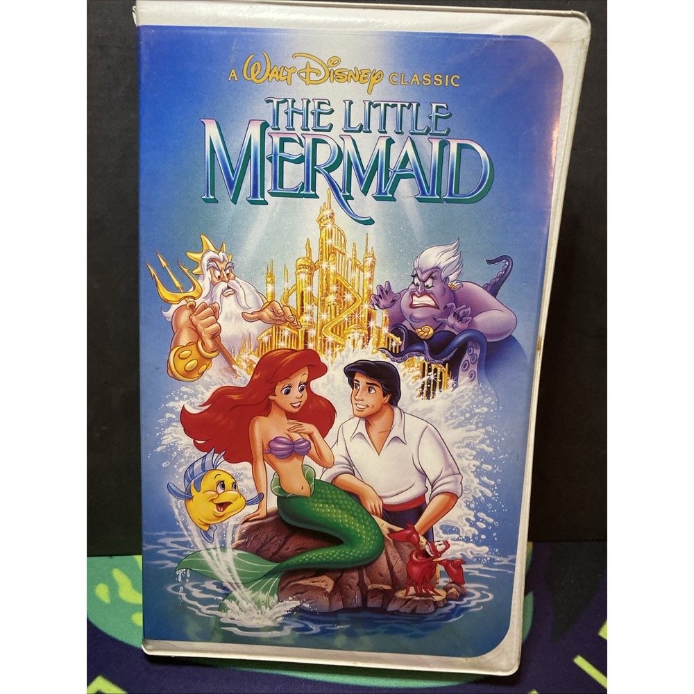 The Little Mermaid VHS Original Artwork DISNEY COLLECTIBLE BANNED PHALLIC COVER!